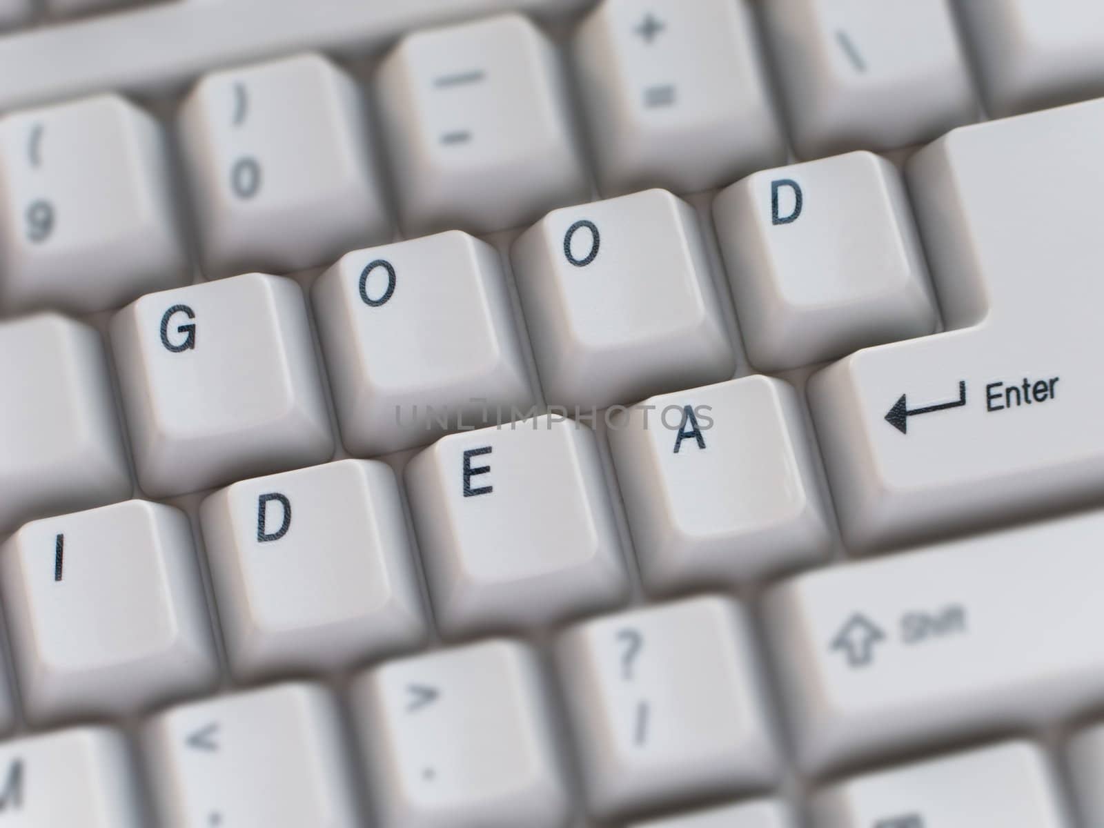 Computer keyboard key text closeup