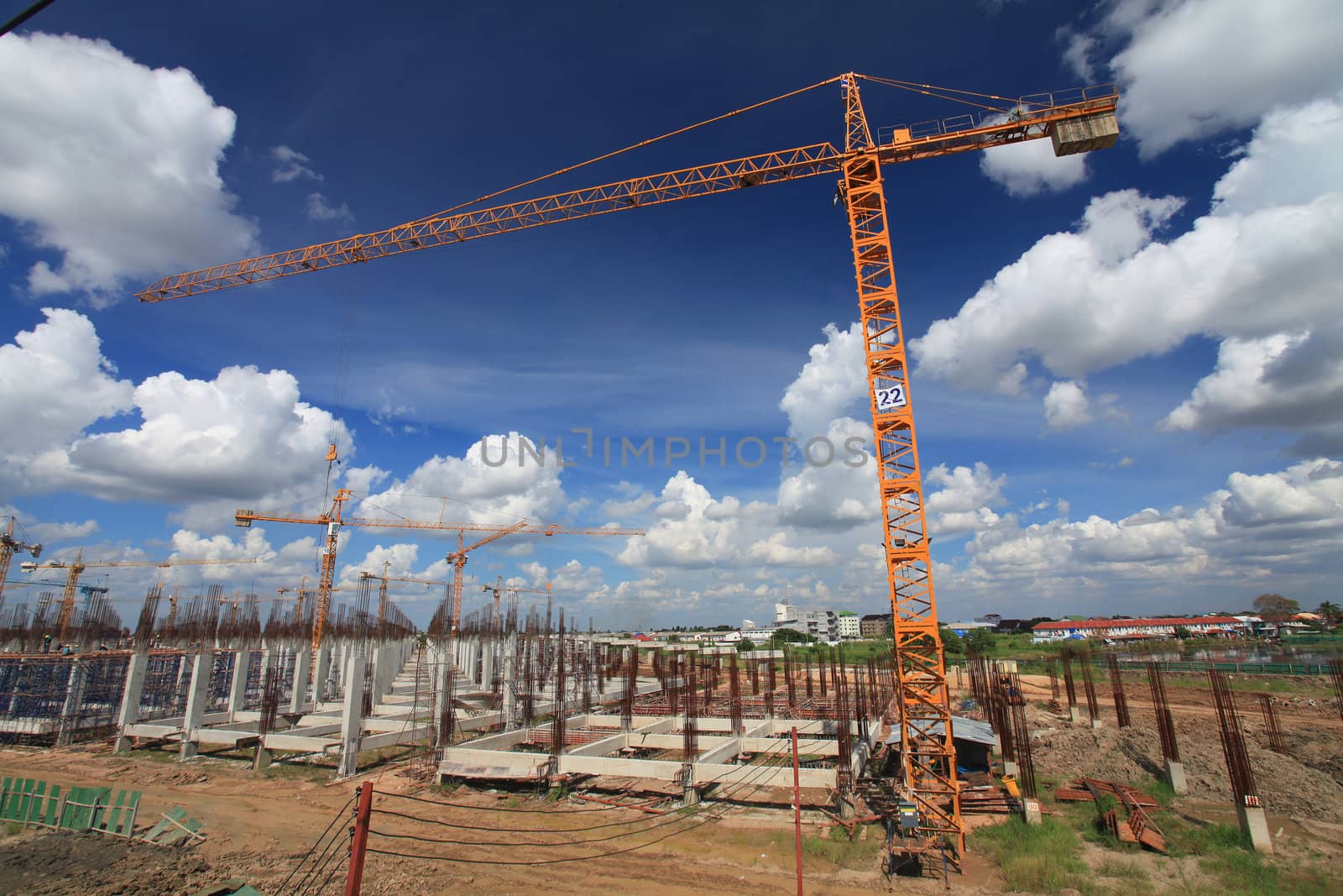 Construction area.  For the construction of large buildings.