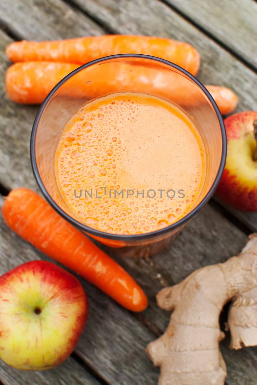 healthy juice made of freshly juiced fruits and vegetables