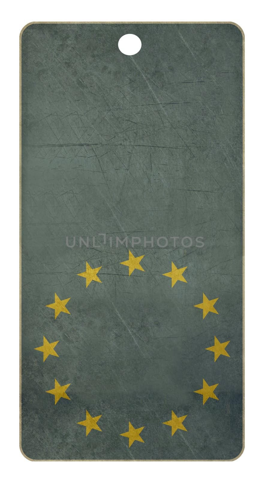 European union travel tag isolated on white background with copy space.
