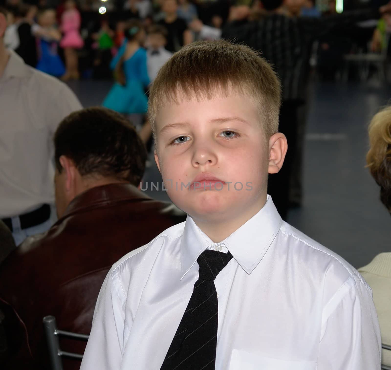 Portrait of the little serious boy