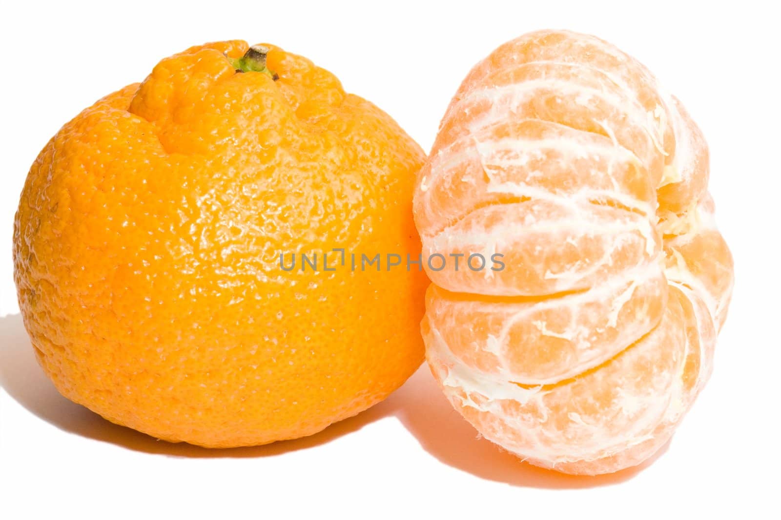 Tangerine components on a white background