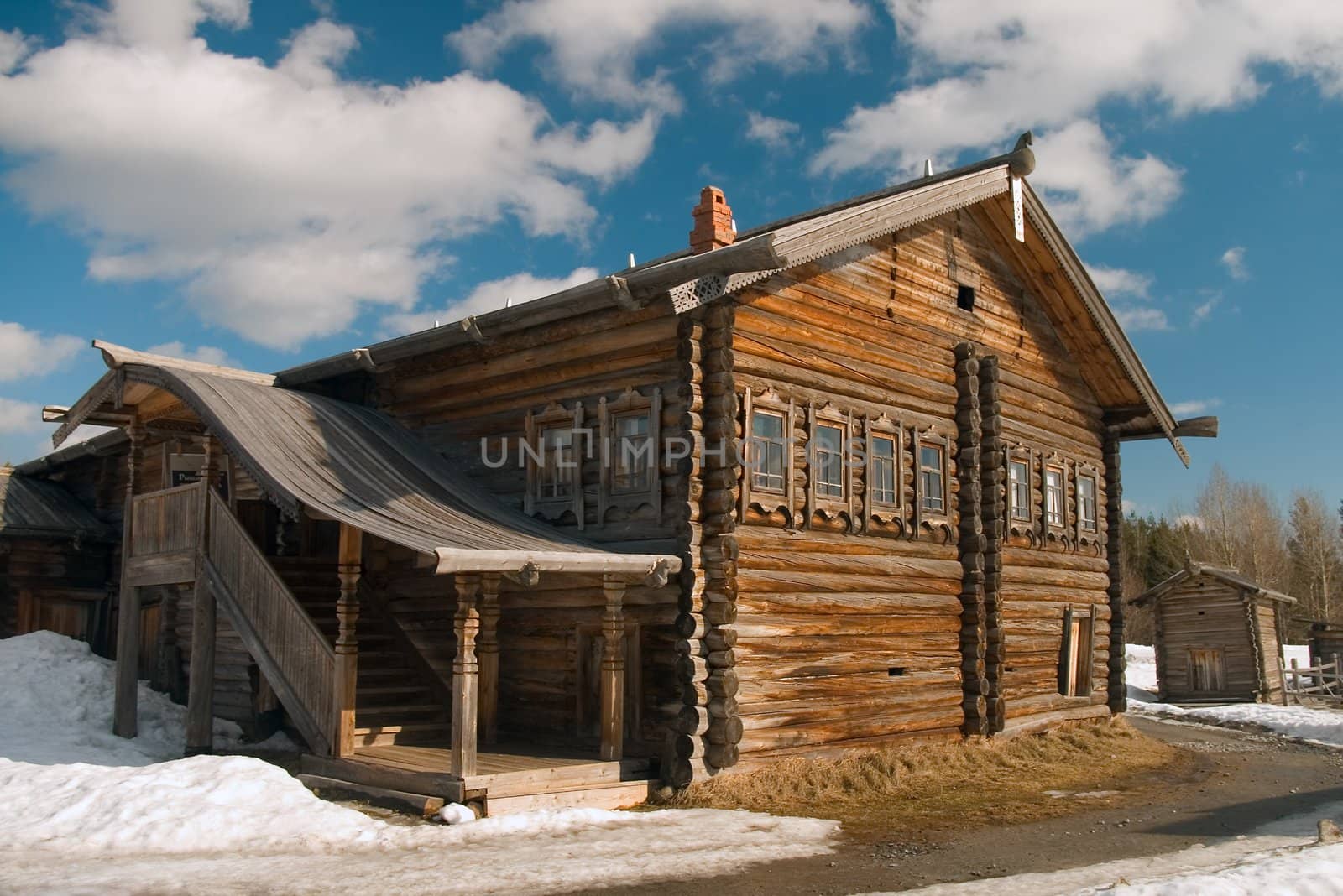 Traditional farmhouse of the north russian fishermans on White sea