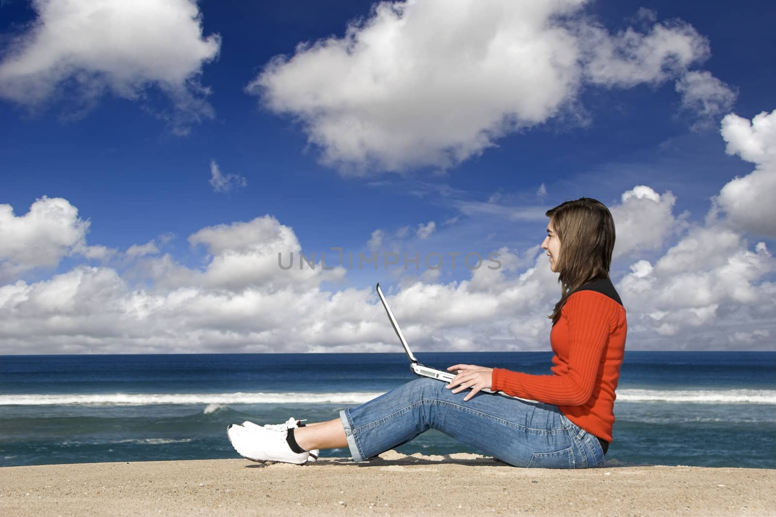 Woman with a laptop by Iko