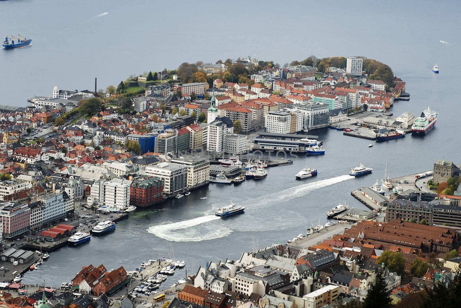 View from "Fløyen" mountain top!