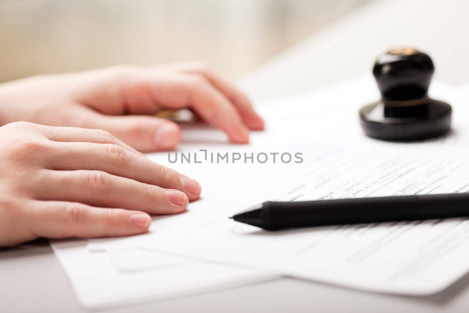 Pen writing business document by ia_64