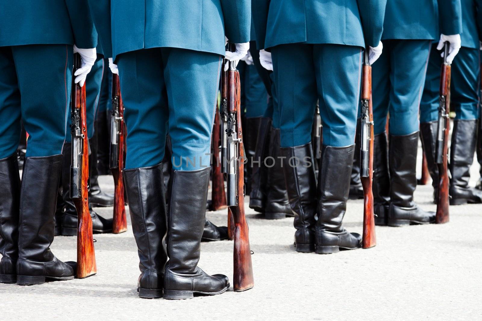 Military uniform soldier row by ia_64