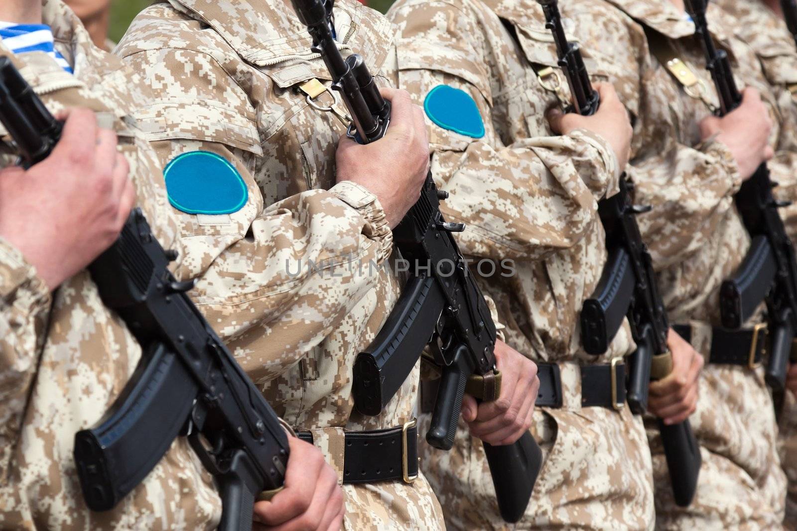 Army parade - military force uniform soldier row march