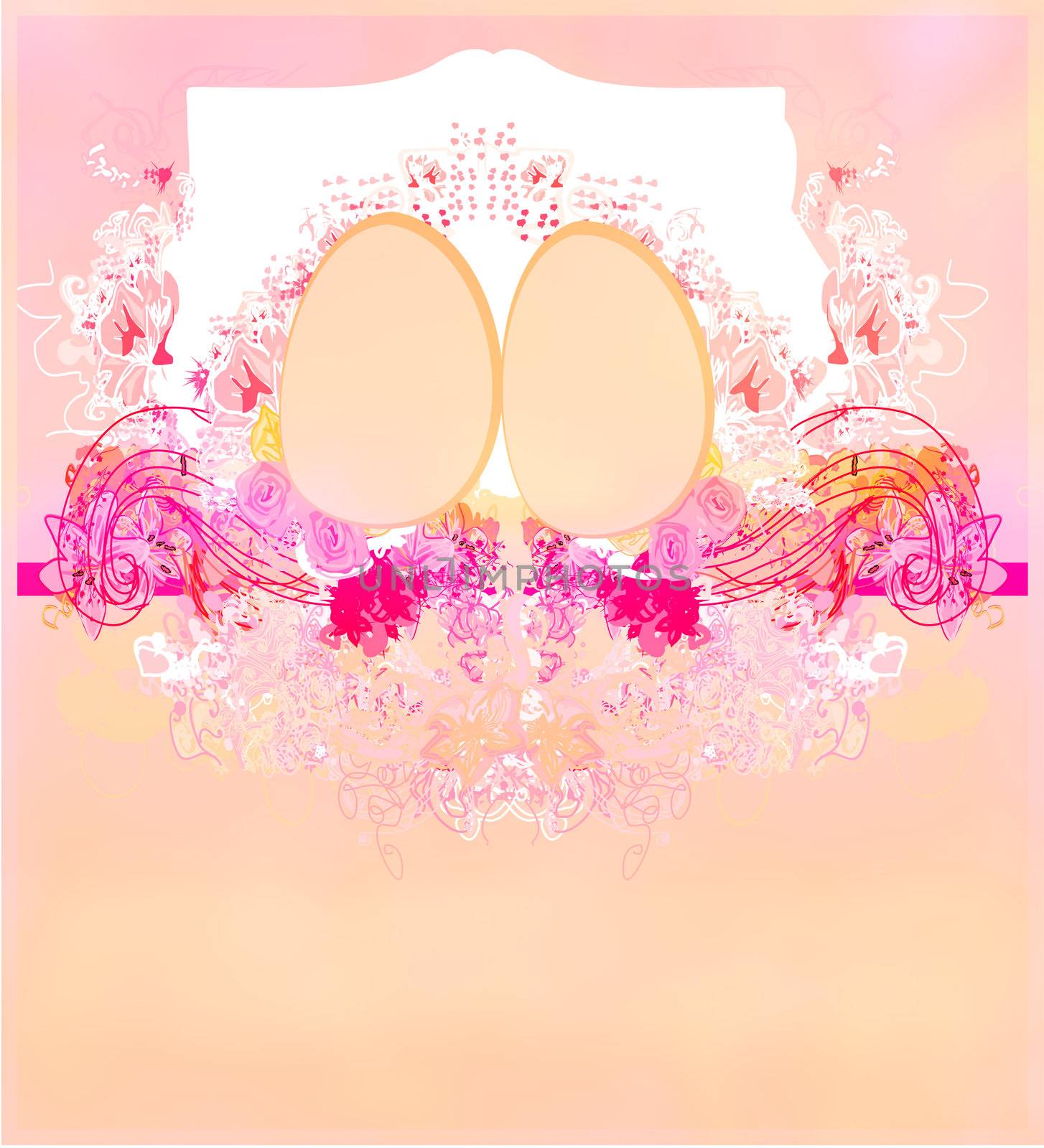 Easter Egg On floral Background