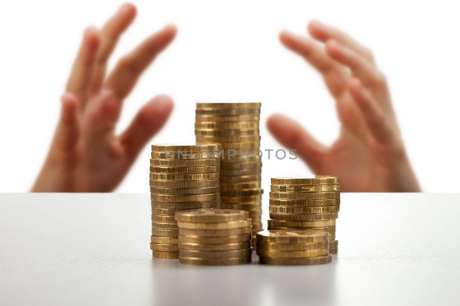 Human hand holding currency coin - finance wealth