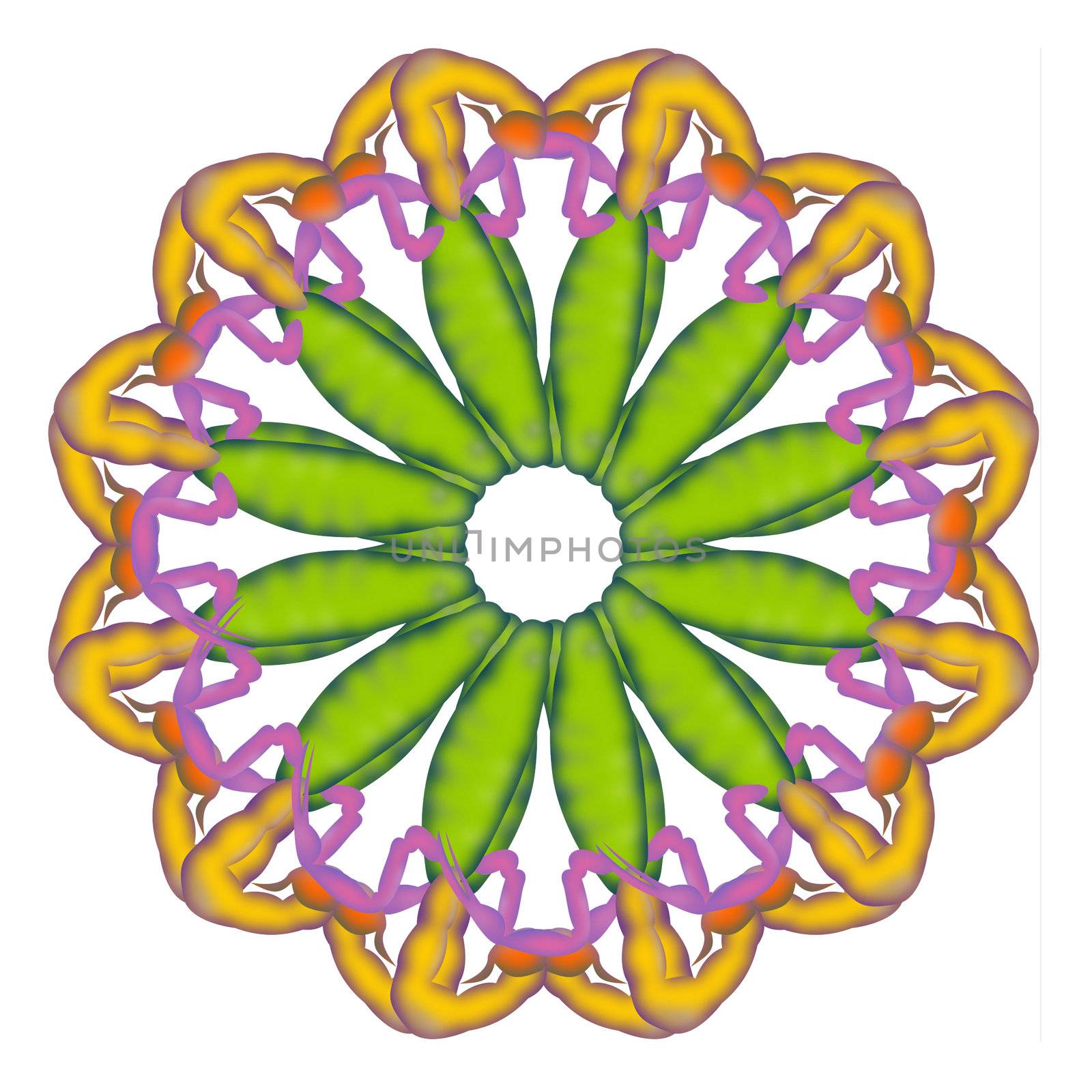 illustration of fractals in spiral shapes