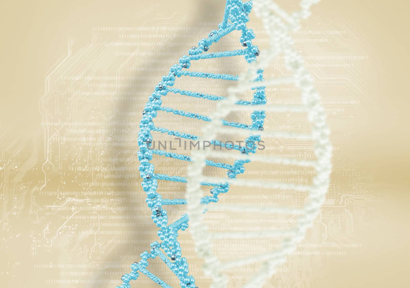 DNA helix against the colored background, scientific conceptual background