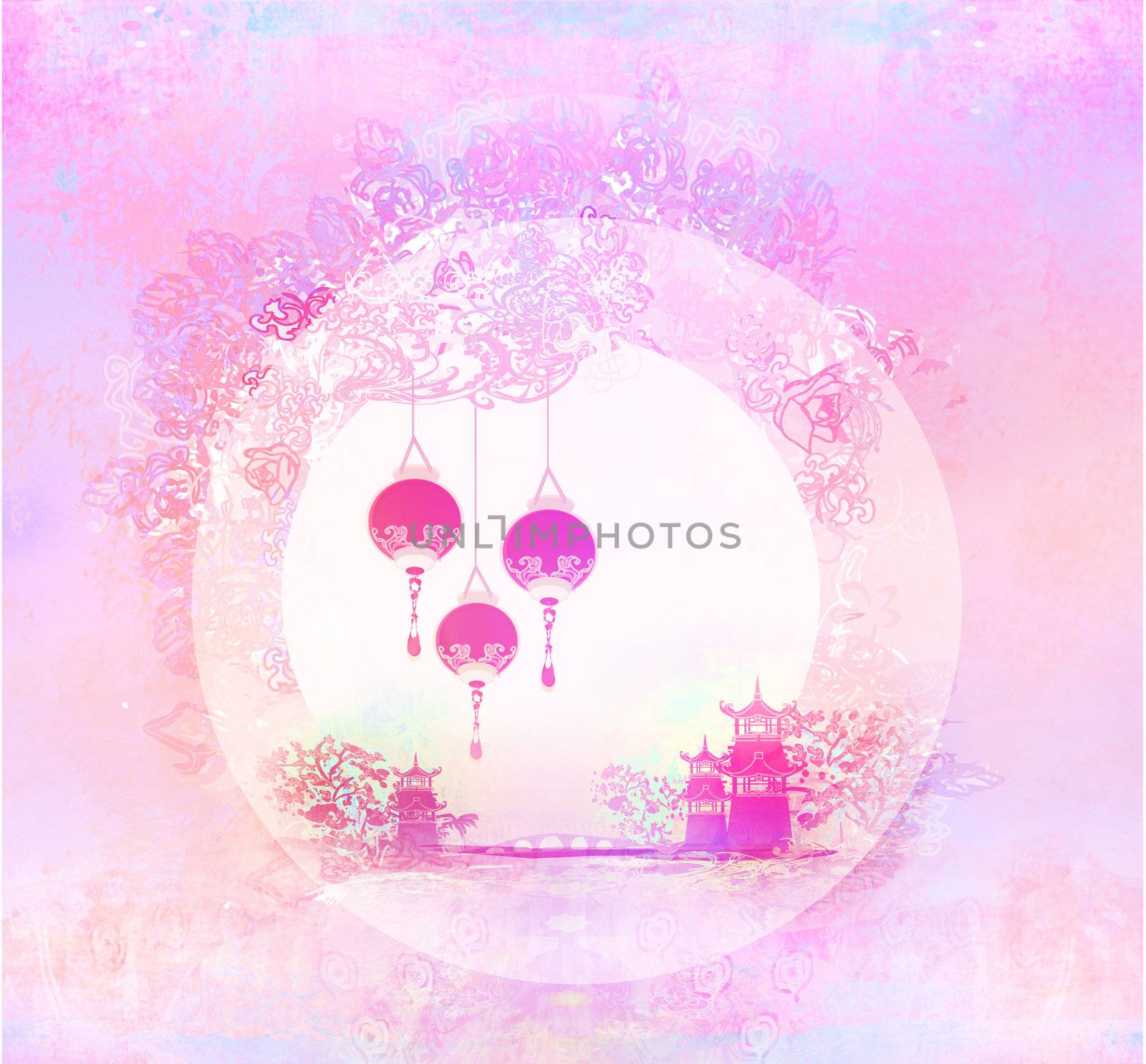 abstract Chinese landscape background