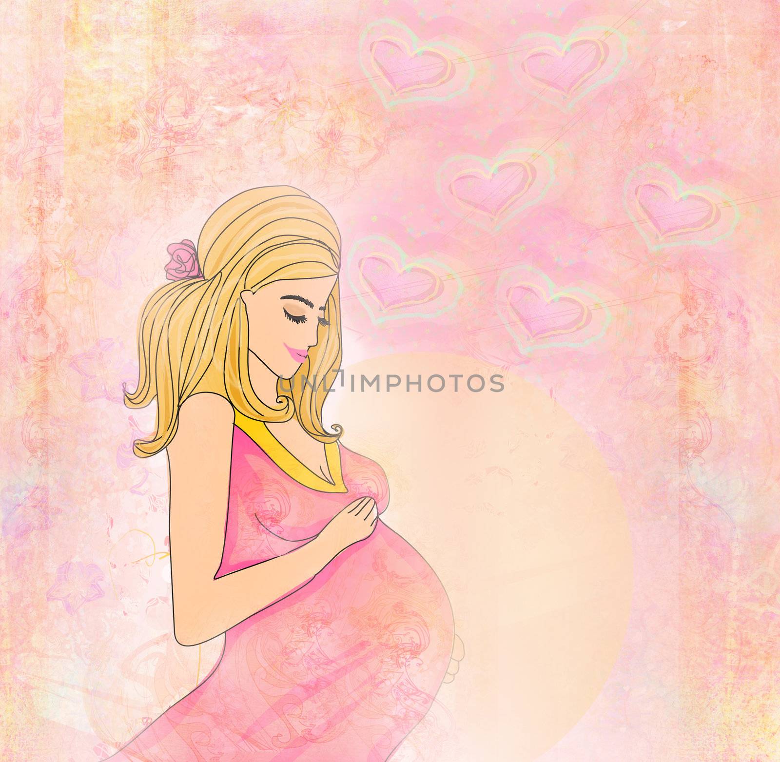 Beautiful pregnant girl background