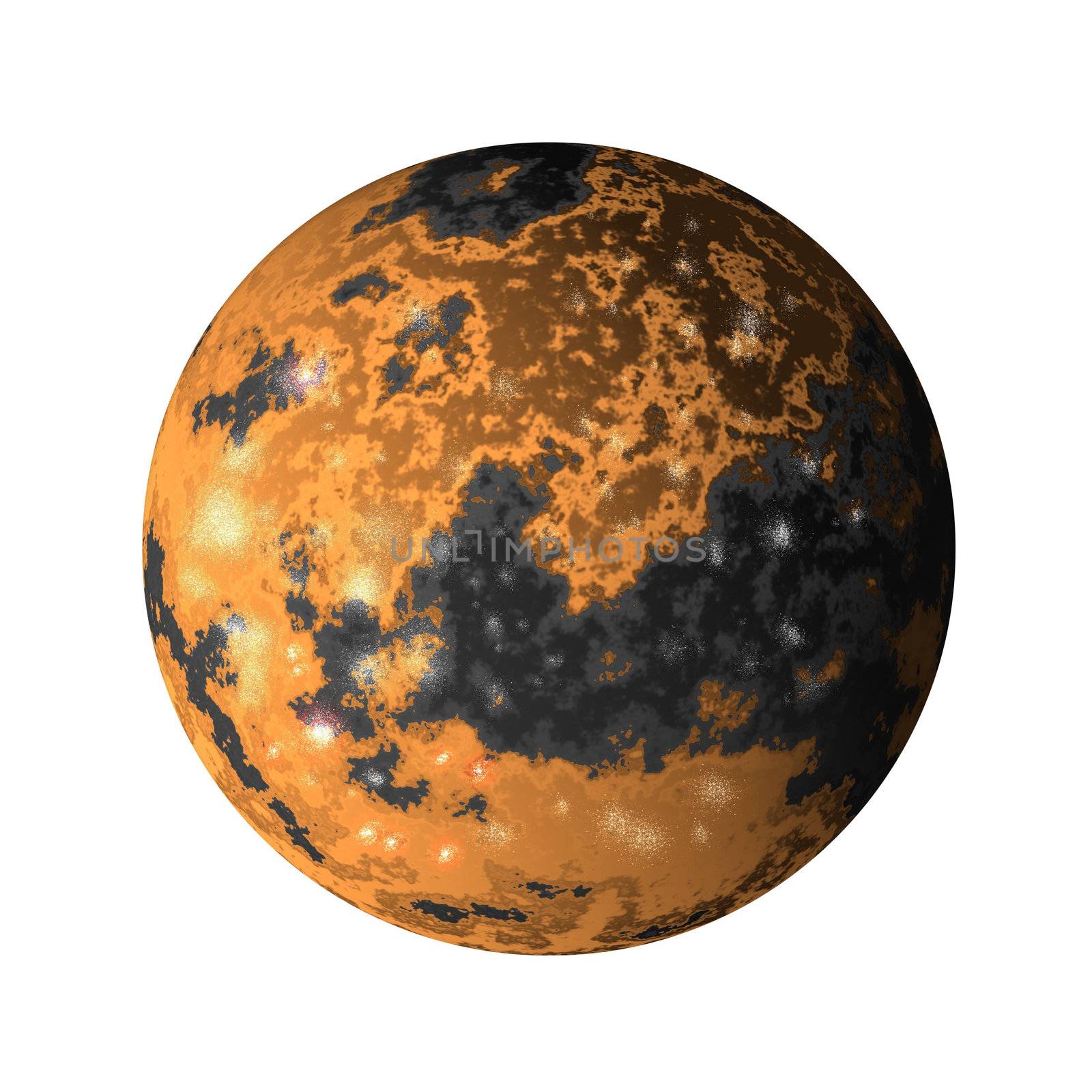 illustration of Jupiter moon ganymede on isolated background