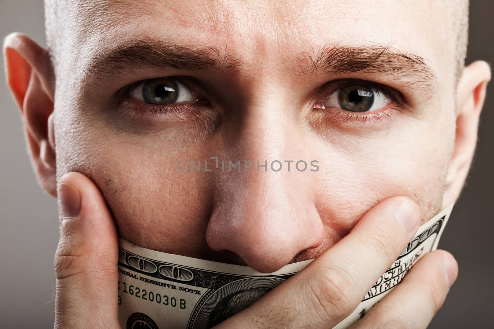 Dollar money gag shut voiceless man by ia_64