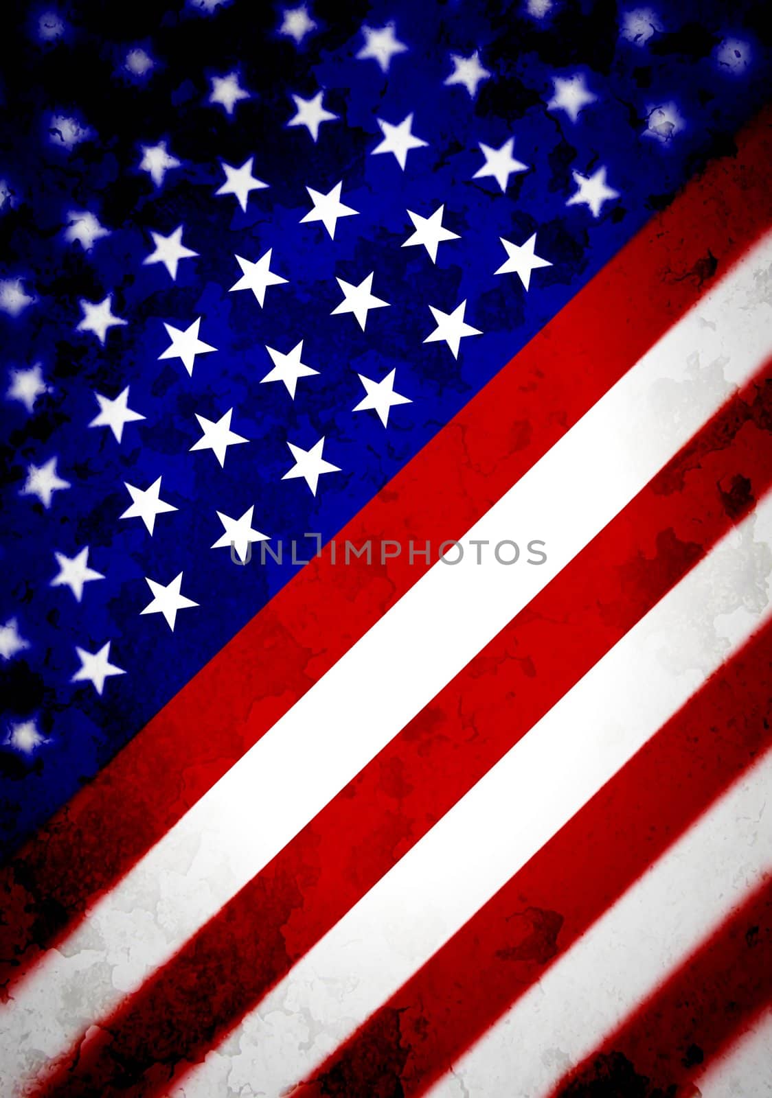 Illustrated angled flag of the United States