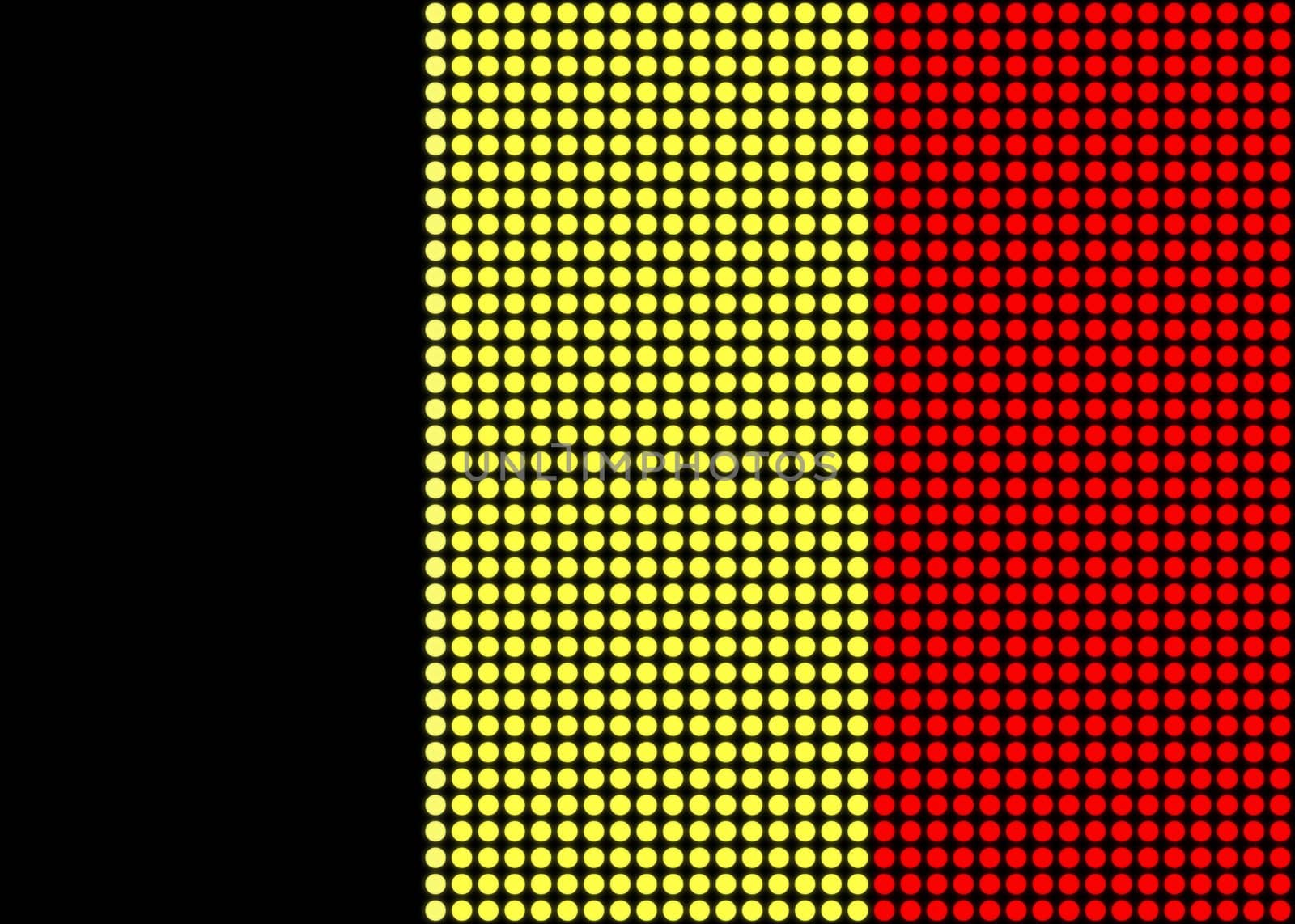 Illustrated flag of Belgium made of dots