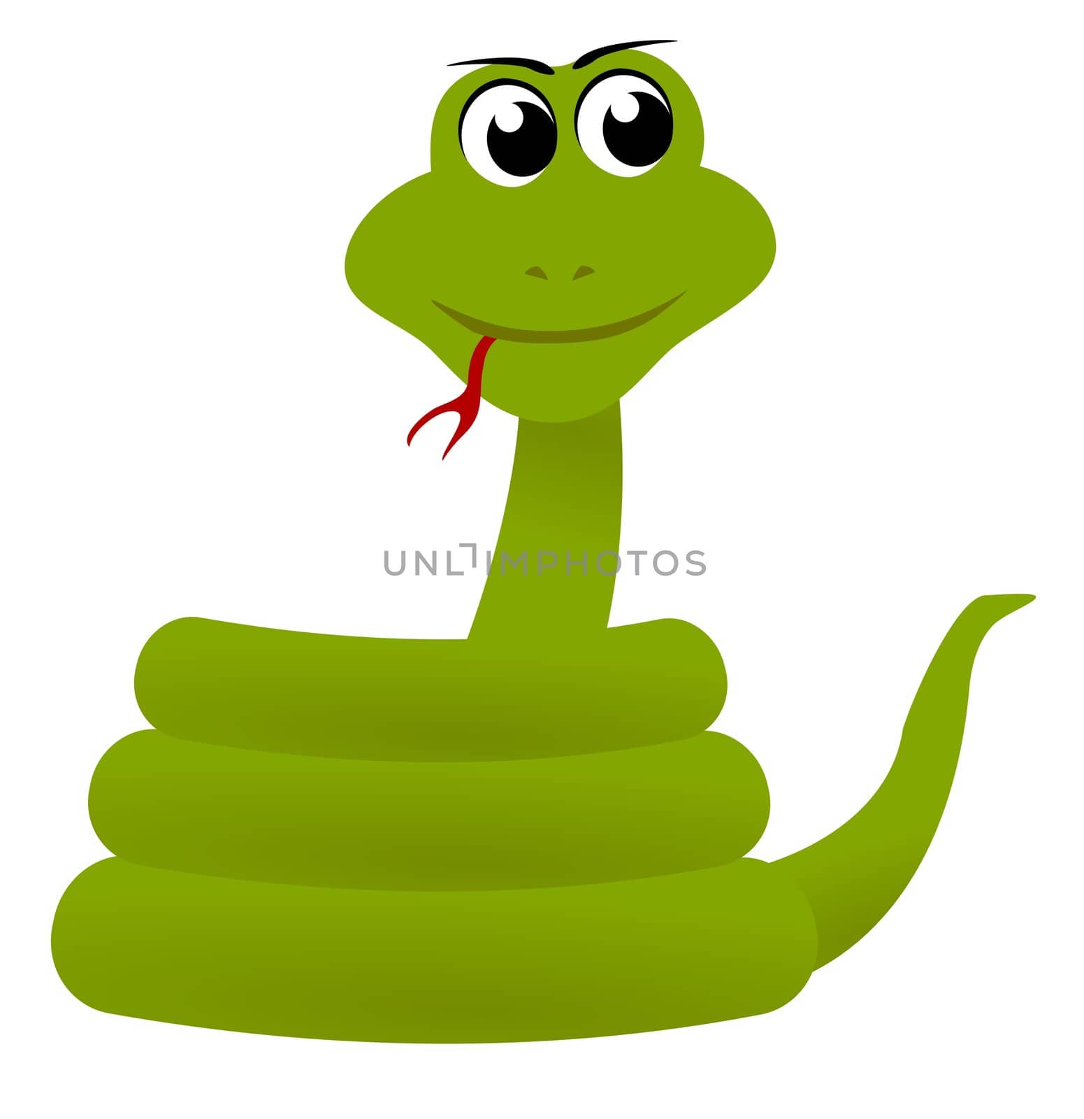 Illustration of an isolated cartoon snake