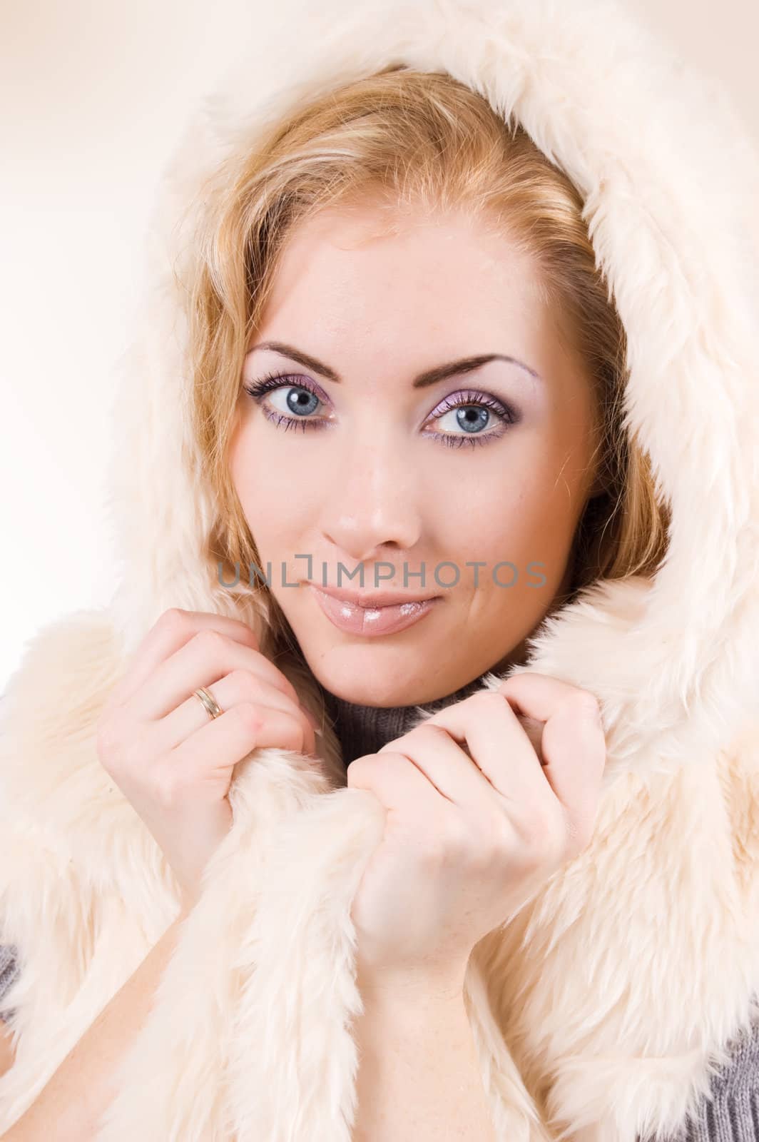 Woman in brown fur coat by Angel_a