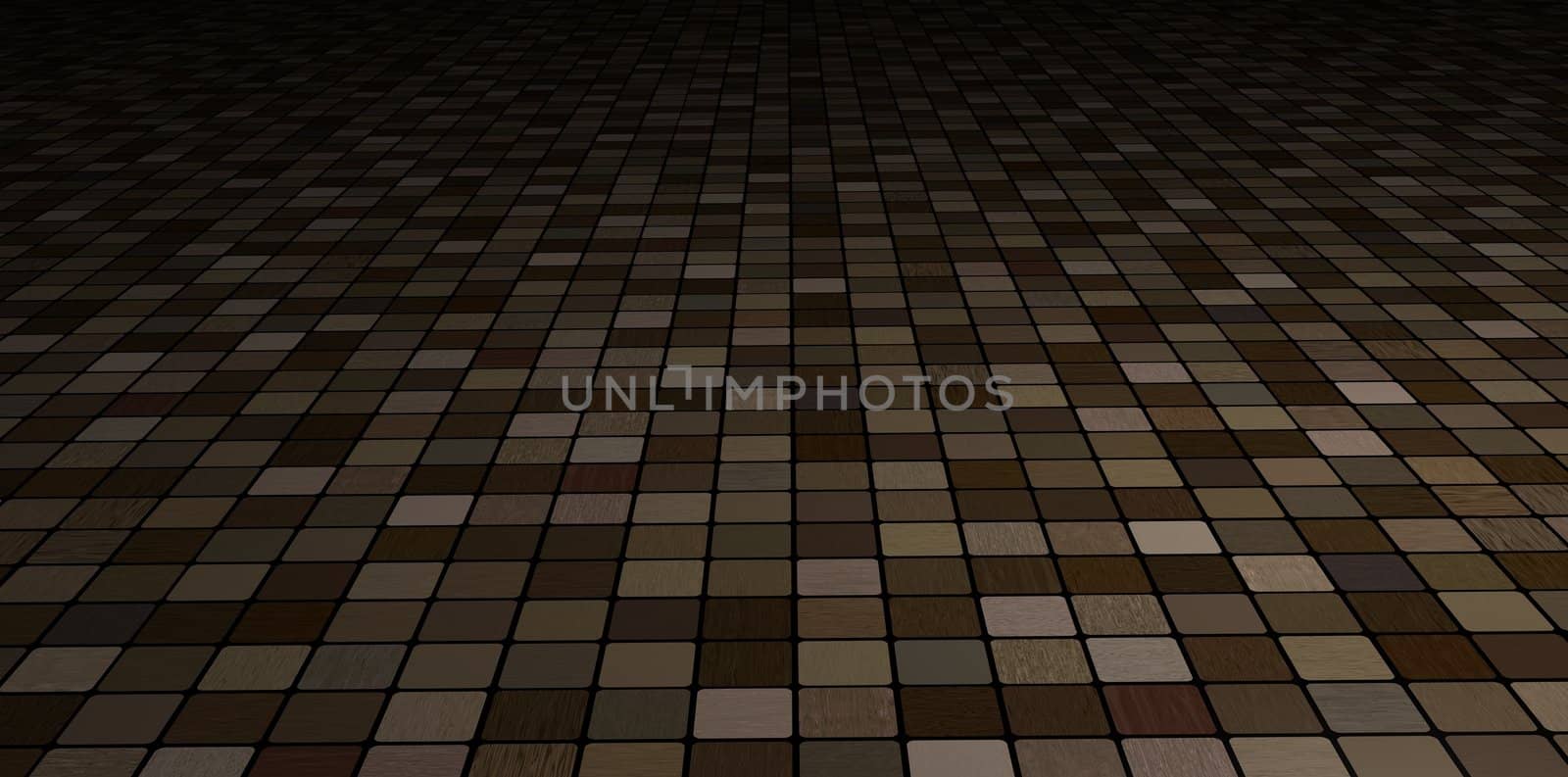 Illustrated Perspective floor made of wooden tiles