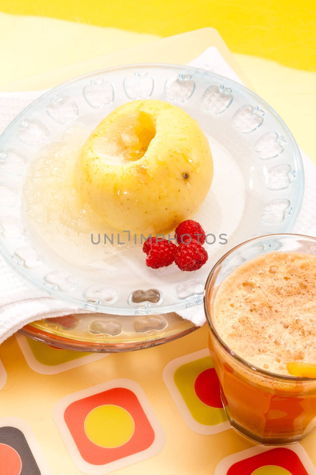 food series: baked apple with fresh  juice