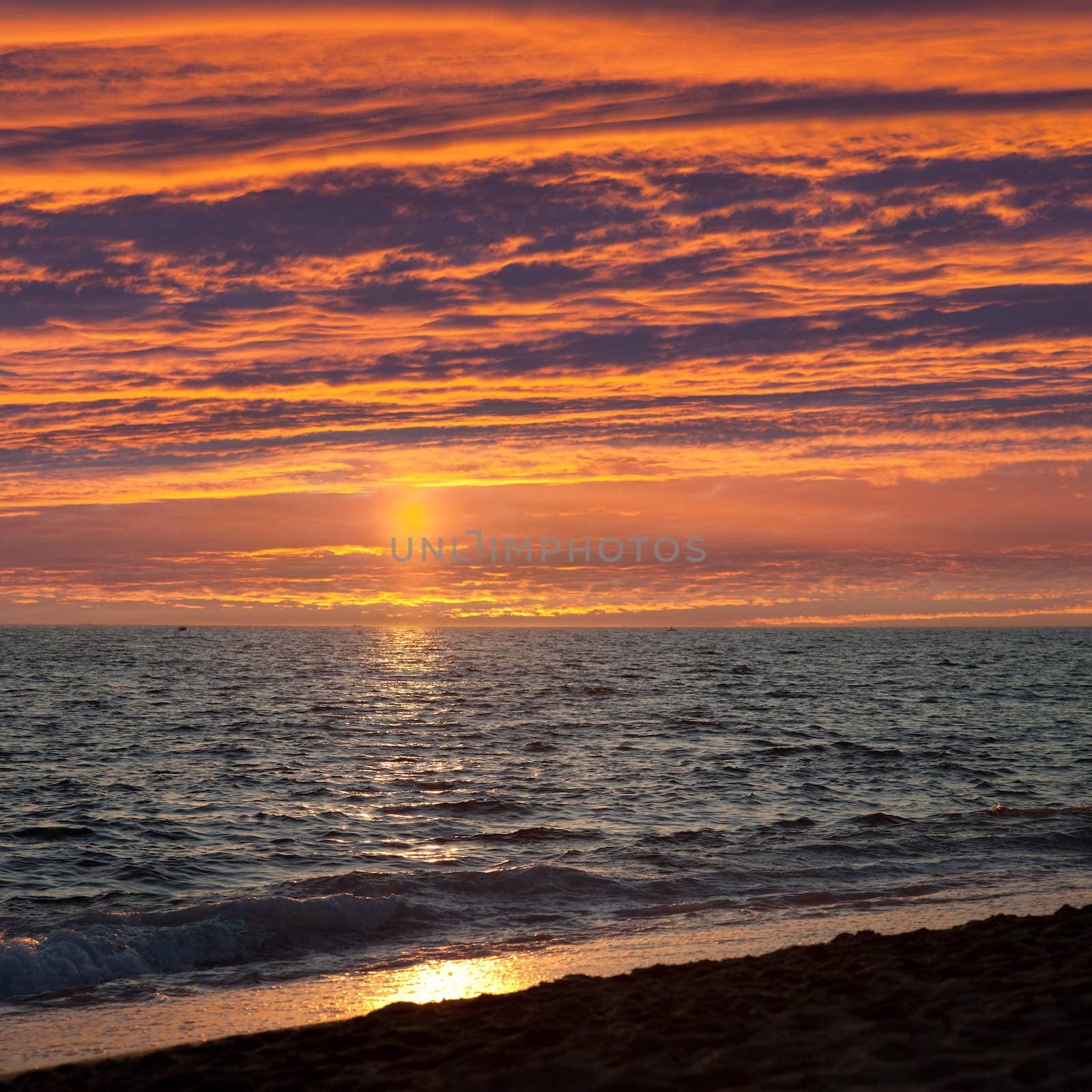 Cloud sky sunset on sea sand beach by ia_64