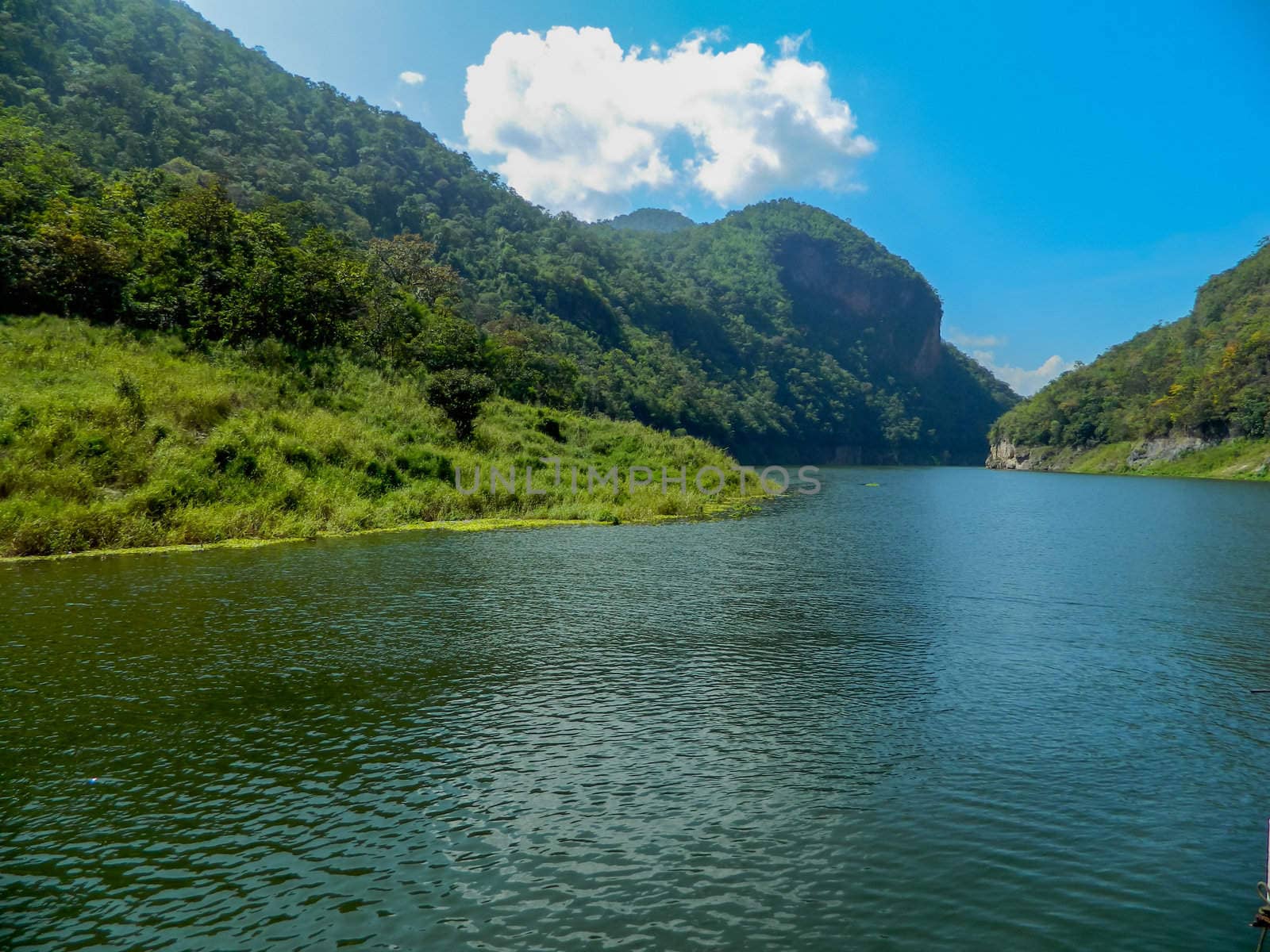 Beautiful view of mountain river in lampoon thailand by wasan_gredpree