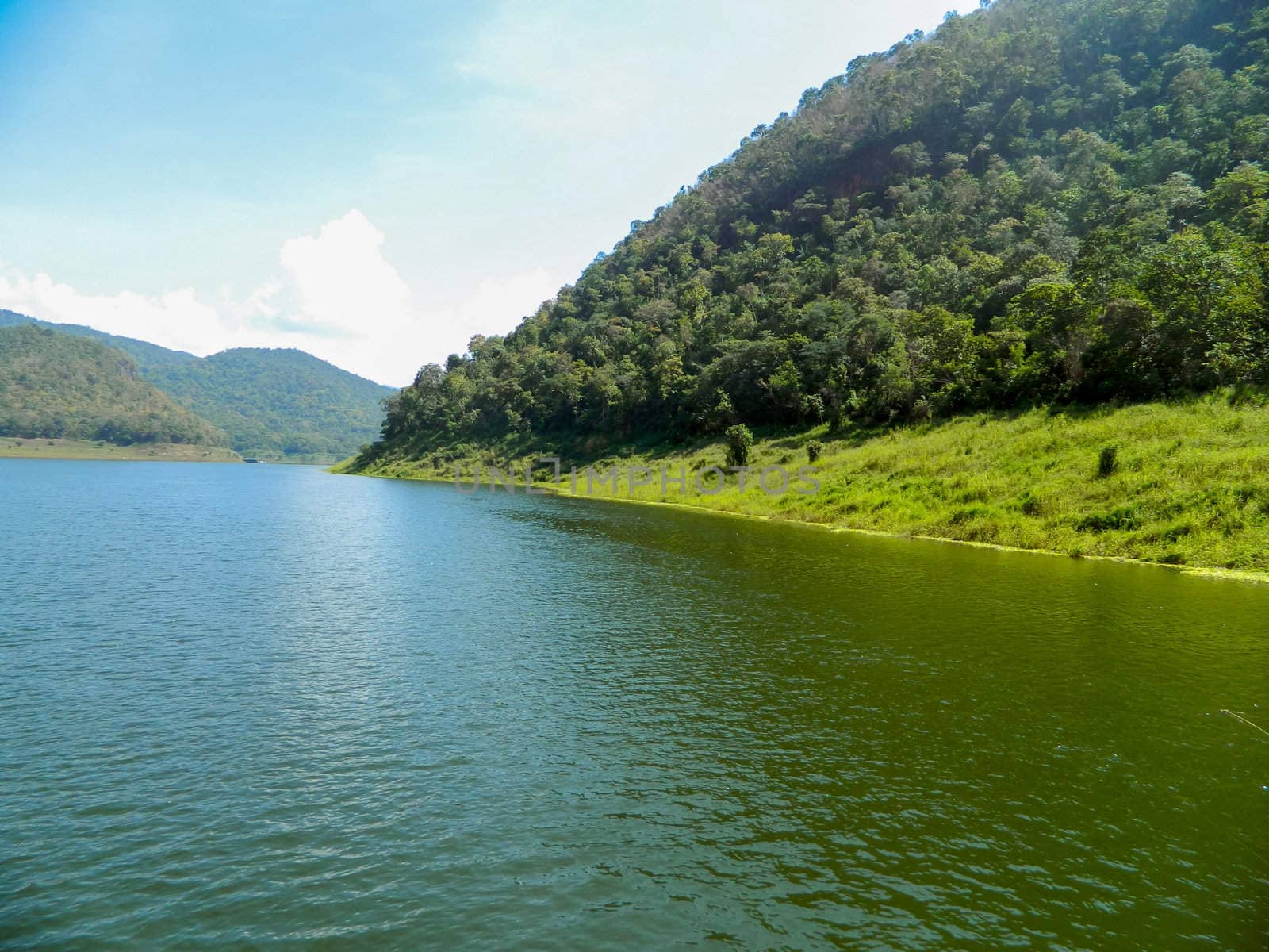 Beautiful view of mountain river in lampoon thailand