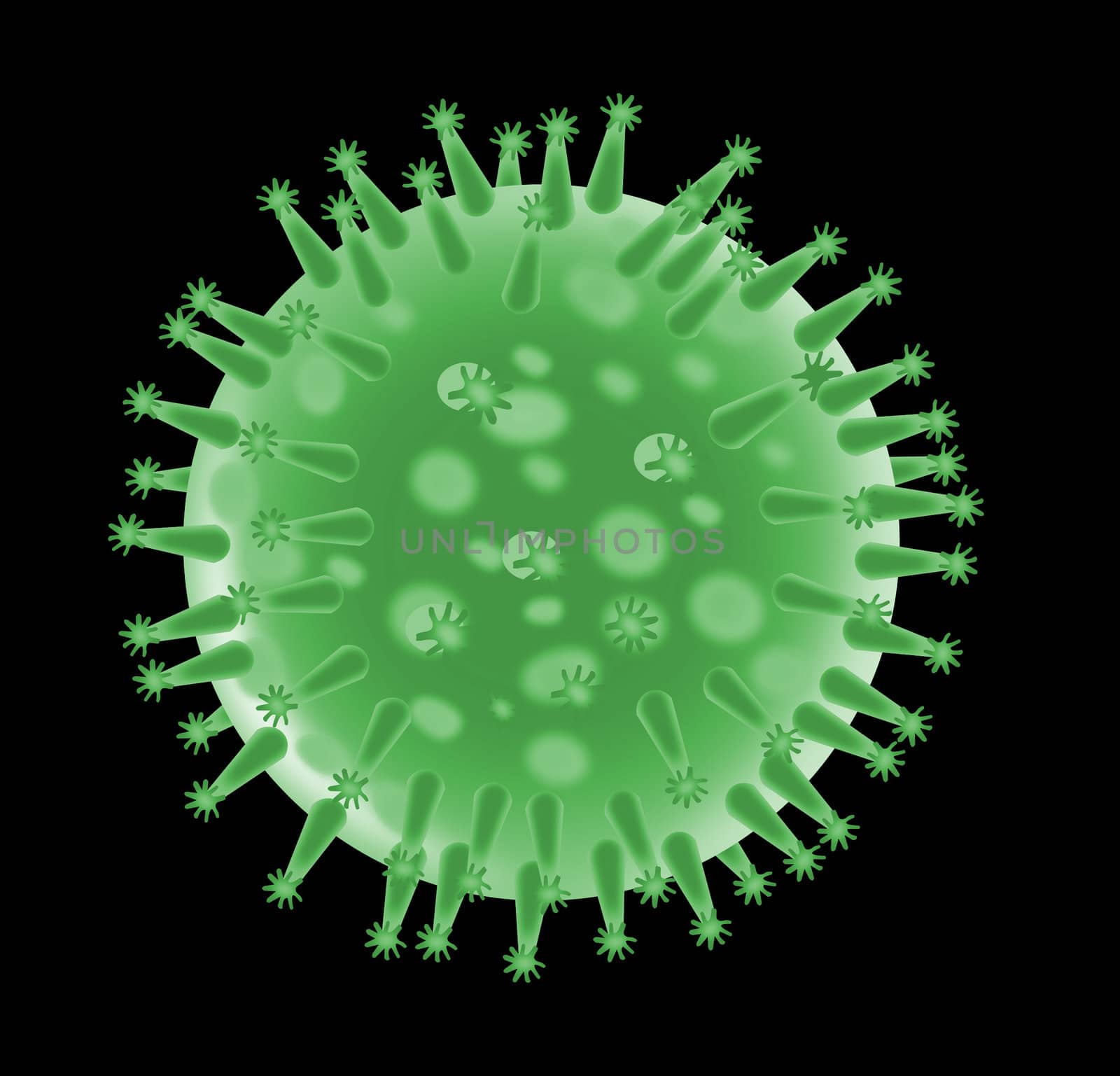illustration of a flu virus structure on isolated background
