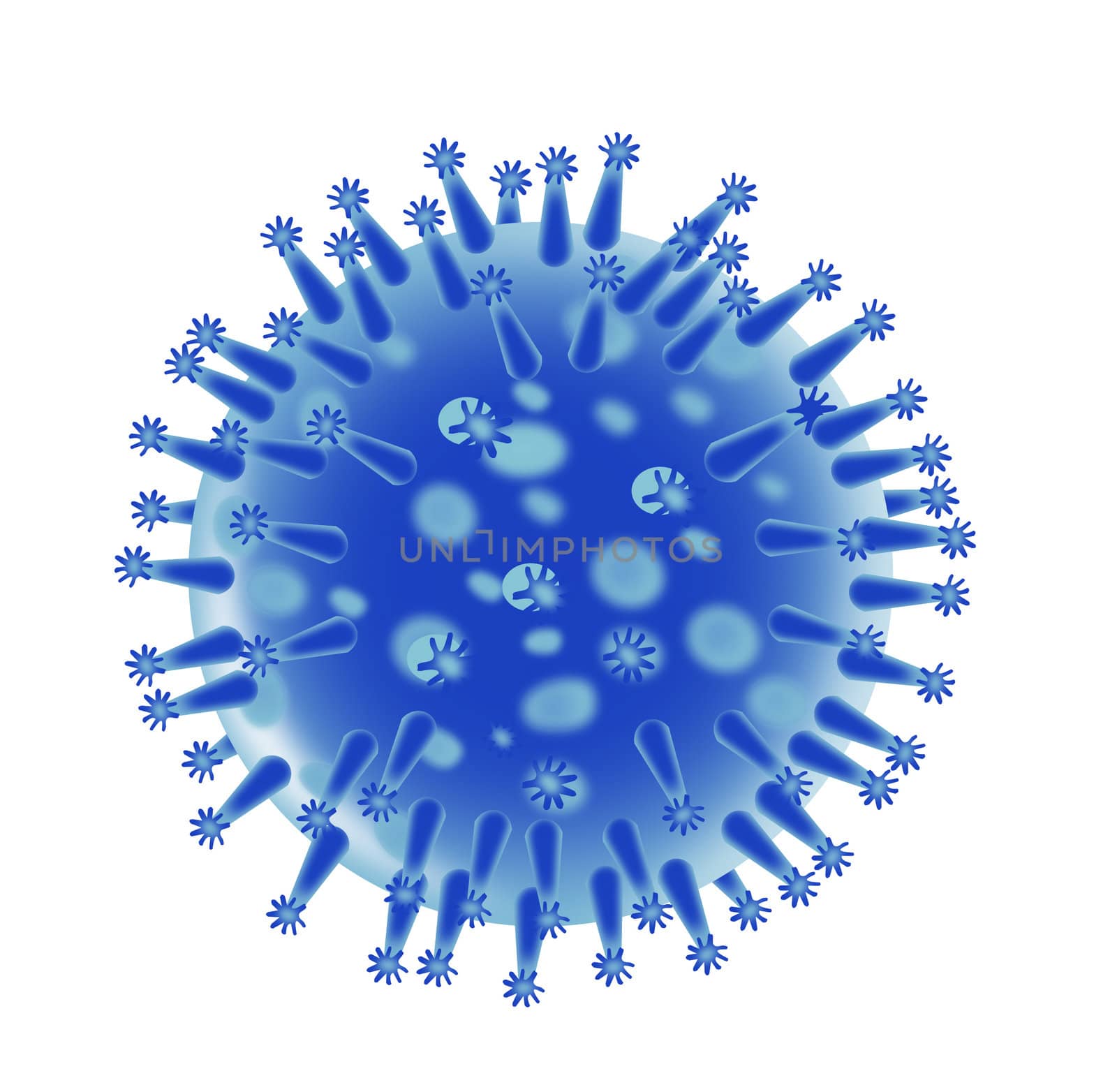illustration of a flu virus structure on isolated background