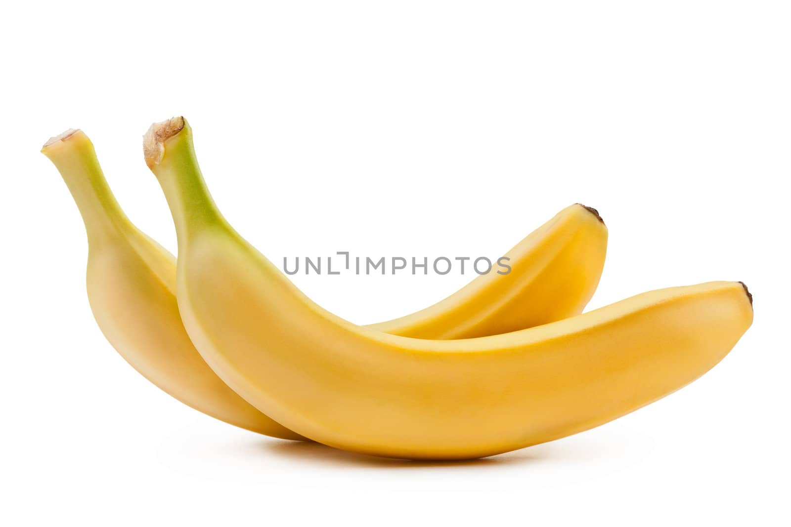 Healthy eating fruit food - tasty ripe yellow tropical banana white isolated