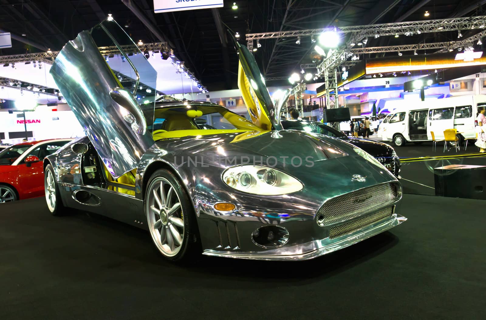 NONTABURI,THAILAND-DECEMBER,3:Spyker C8 Double 12 on Display  at the Thailand International Motor Expo Show,DECEMBER 3,2011 in Nontaburi, Thailand