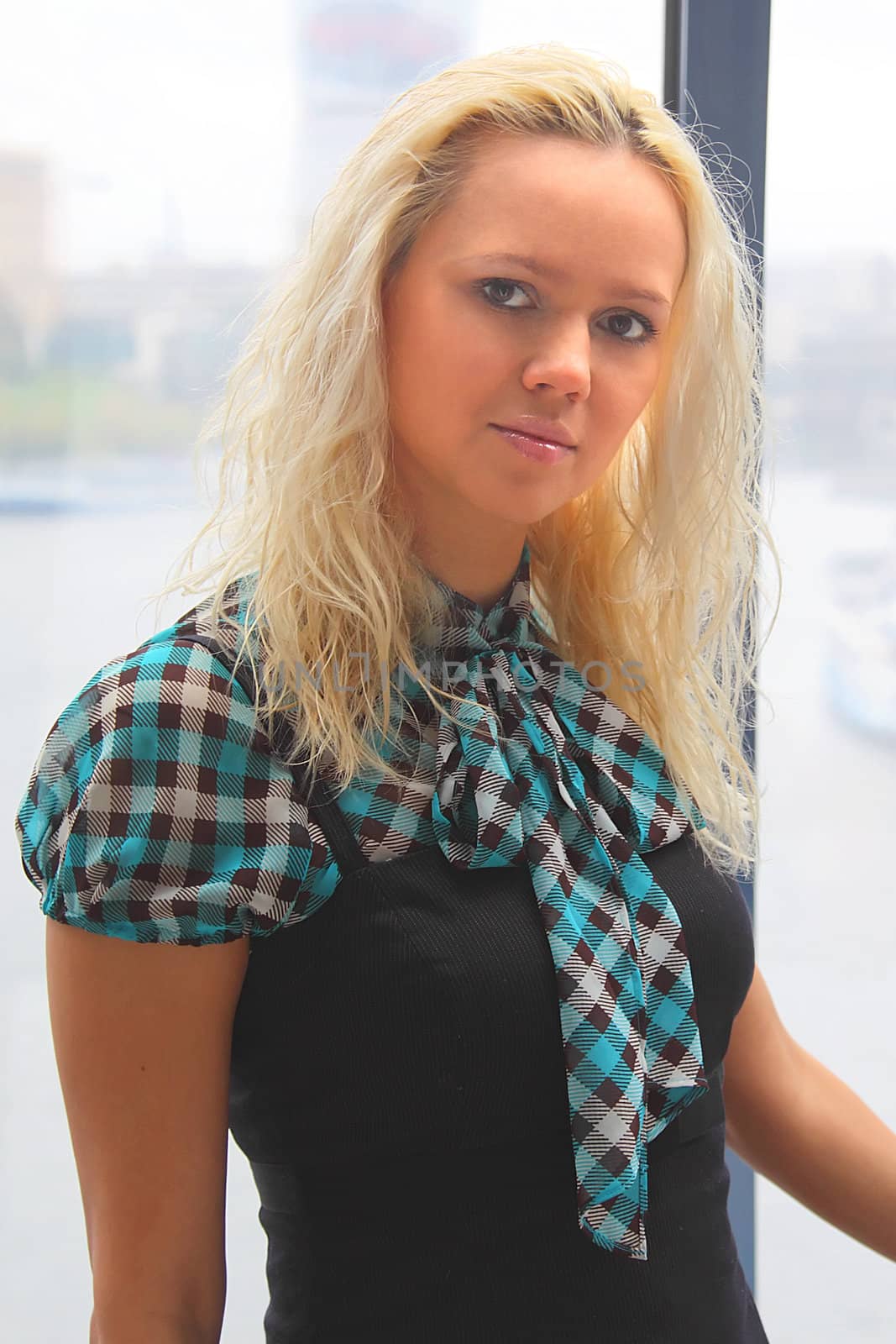 Portrait of the beautiful and young business woman