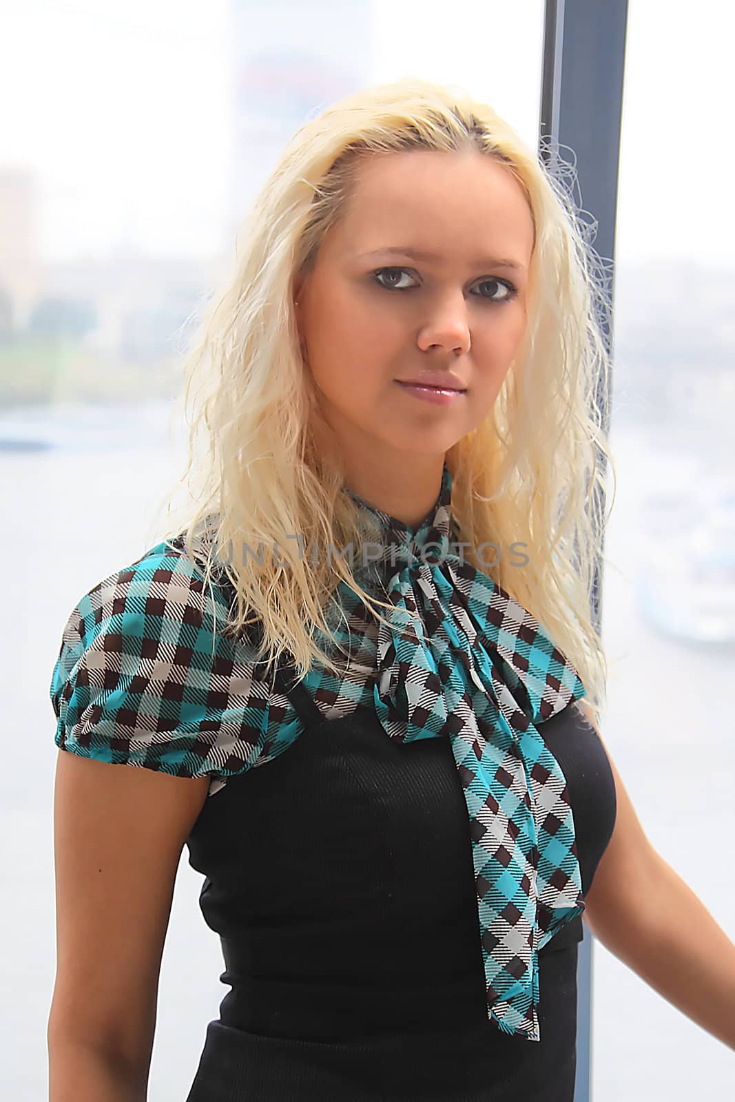 Portrait of the beautiful and young business woman