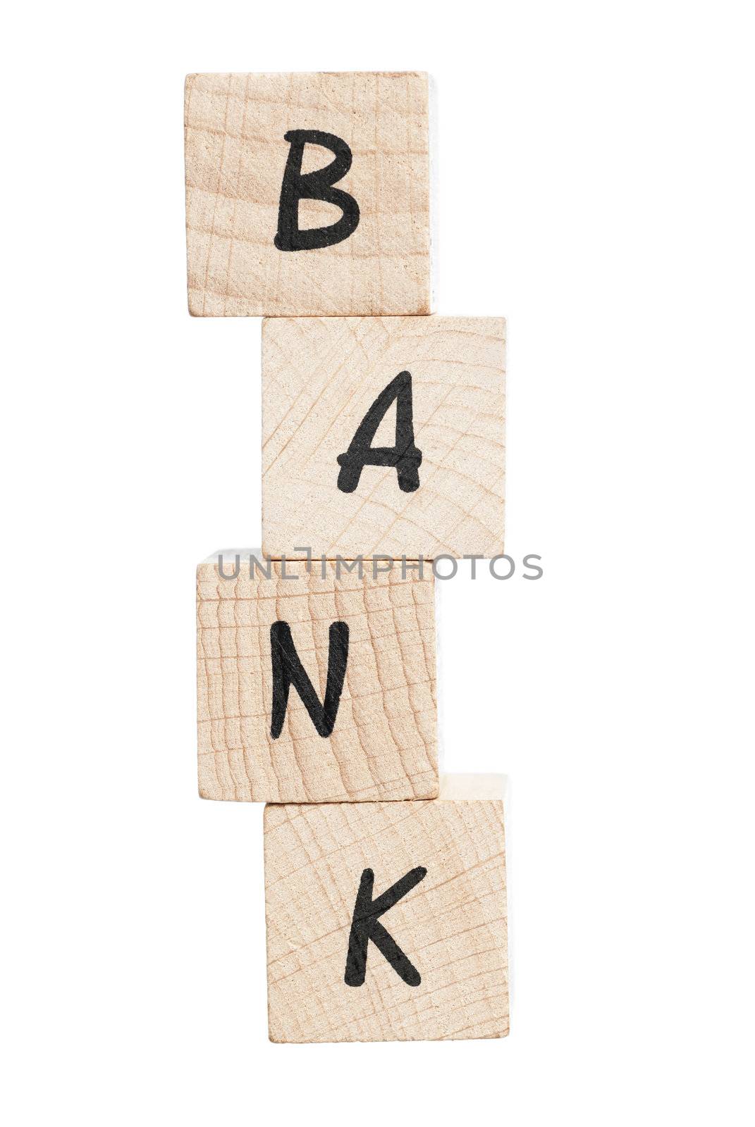 Word Bank Written With Wooden Blocks. by swellphotography