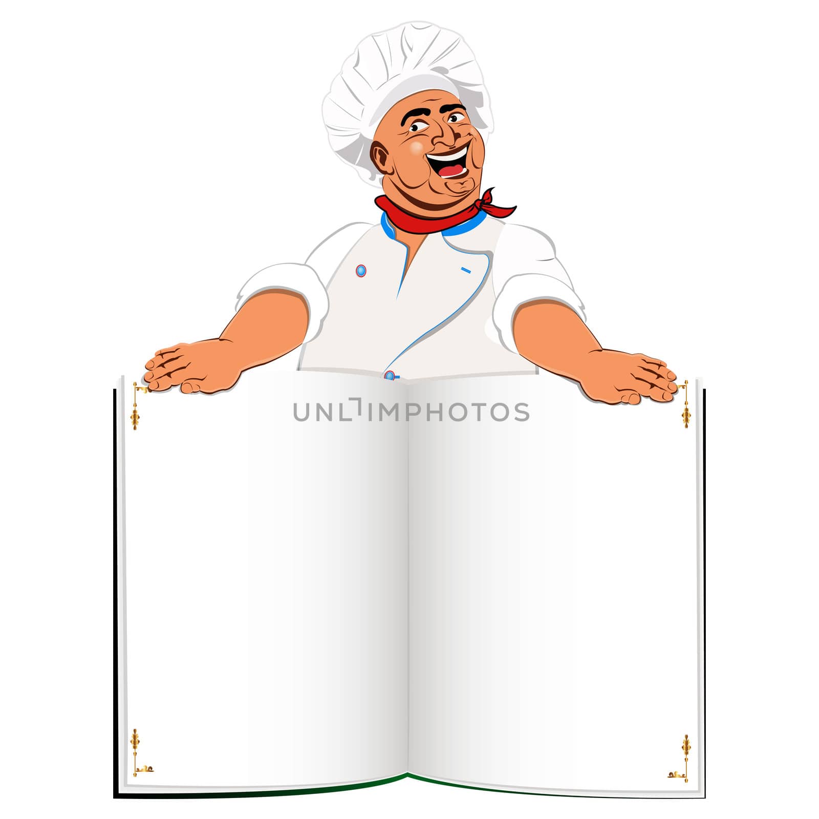 Funny Chef and book menu for Gourmet by sergey150770SV