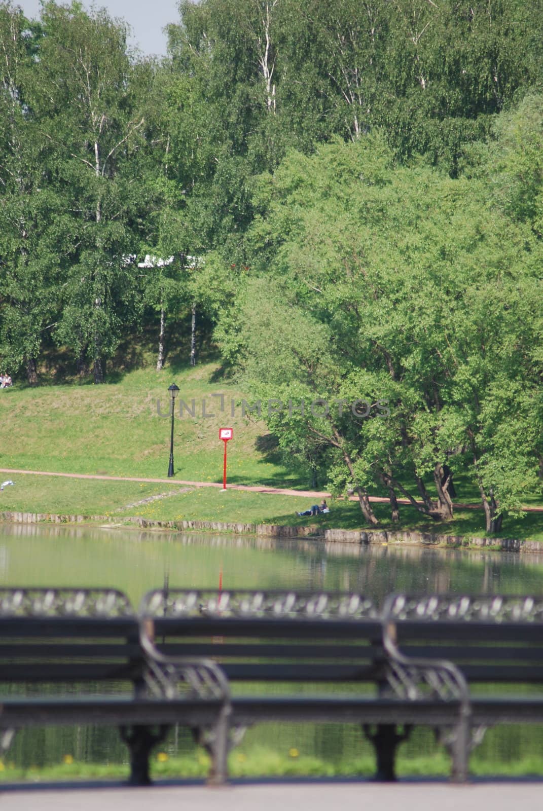 outdoor - city park in Moscow at the spring and summer