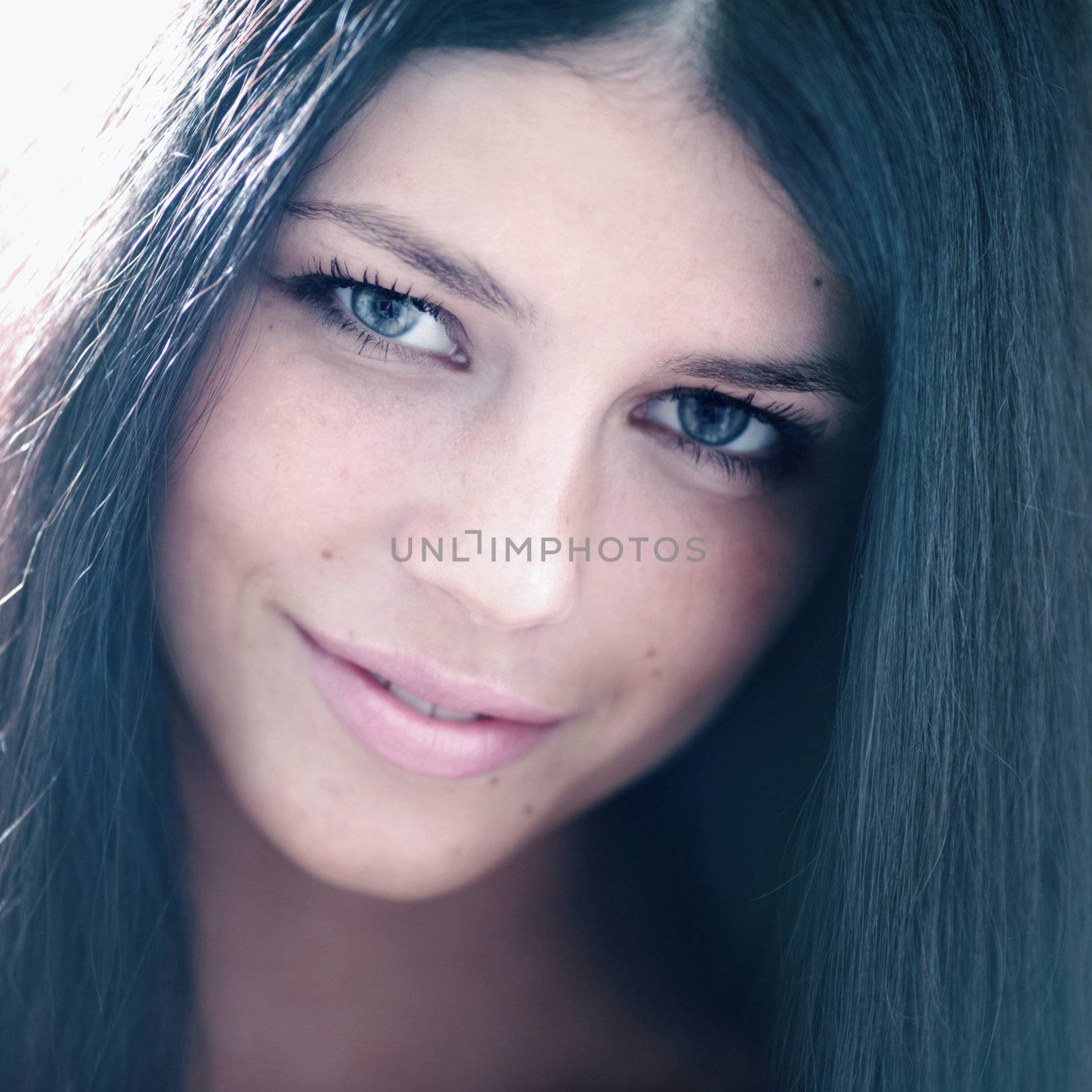  woman studio close up portrait