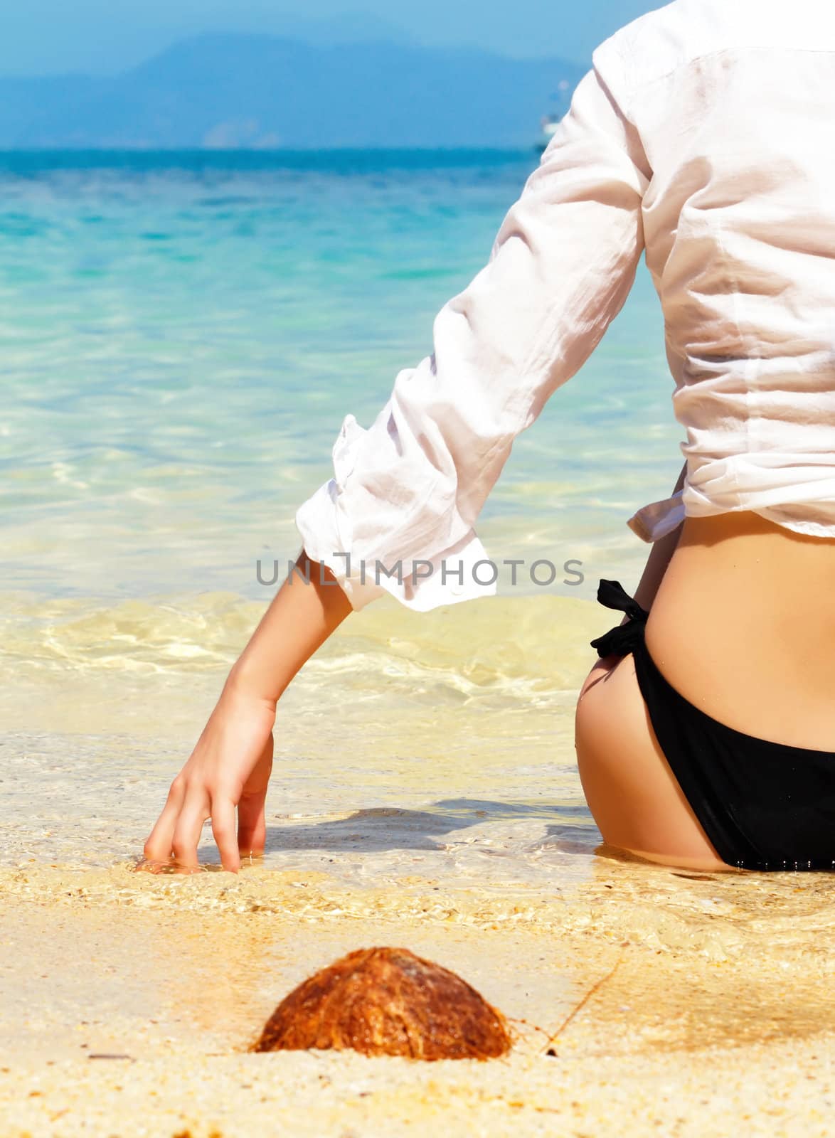 girl on tropical beach by Bedolaga