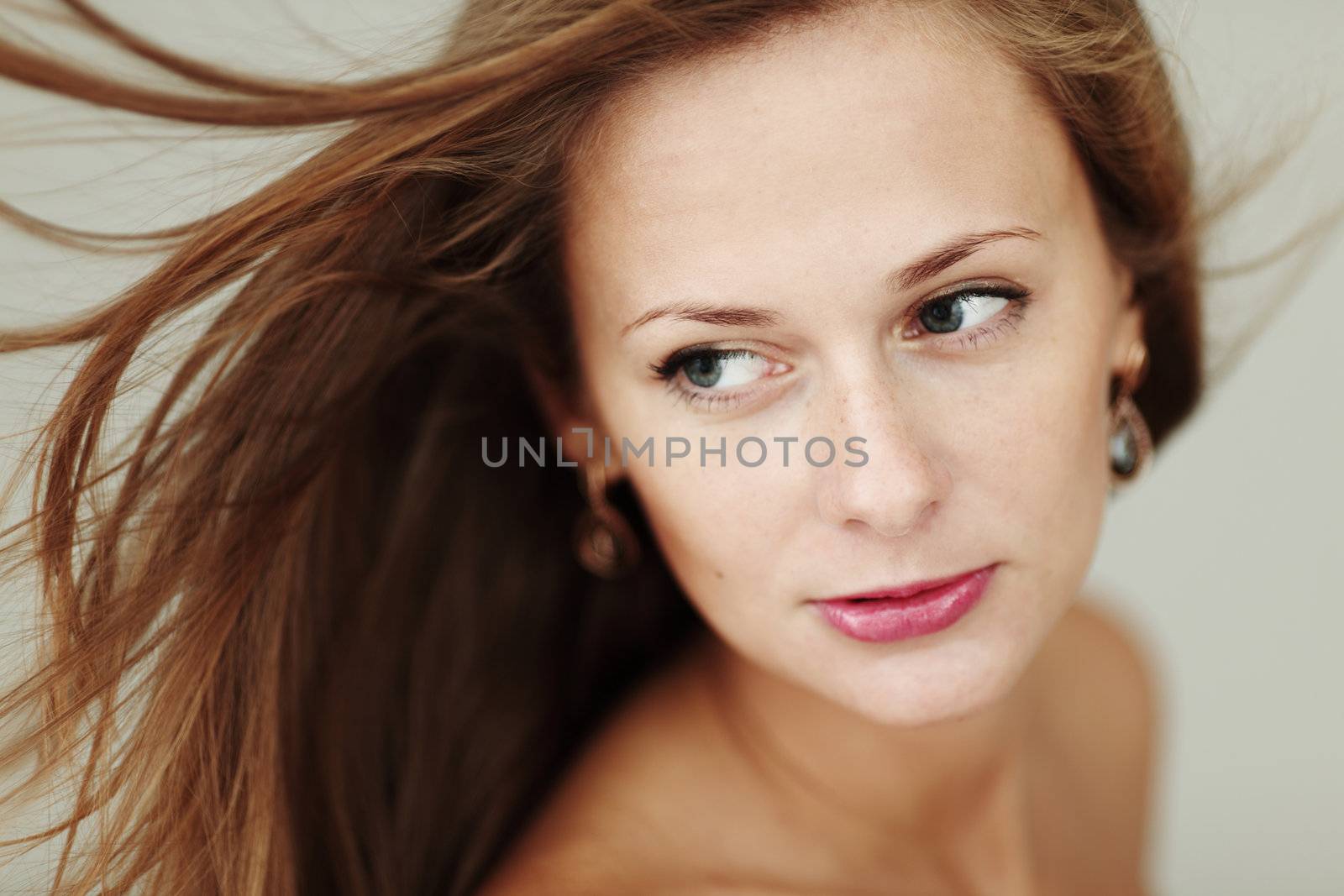  woman studio close up portrait