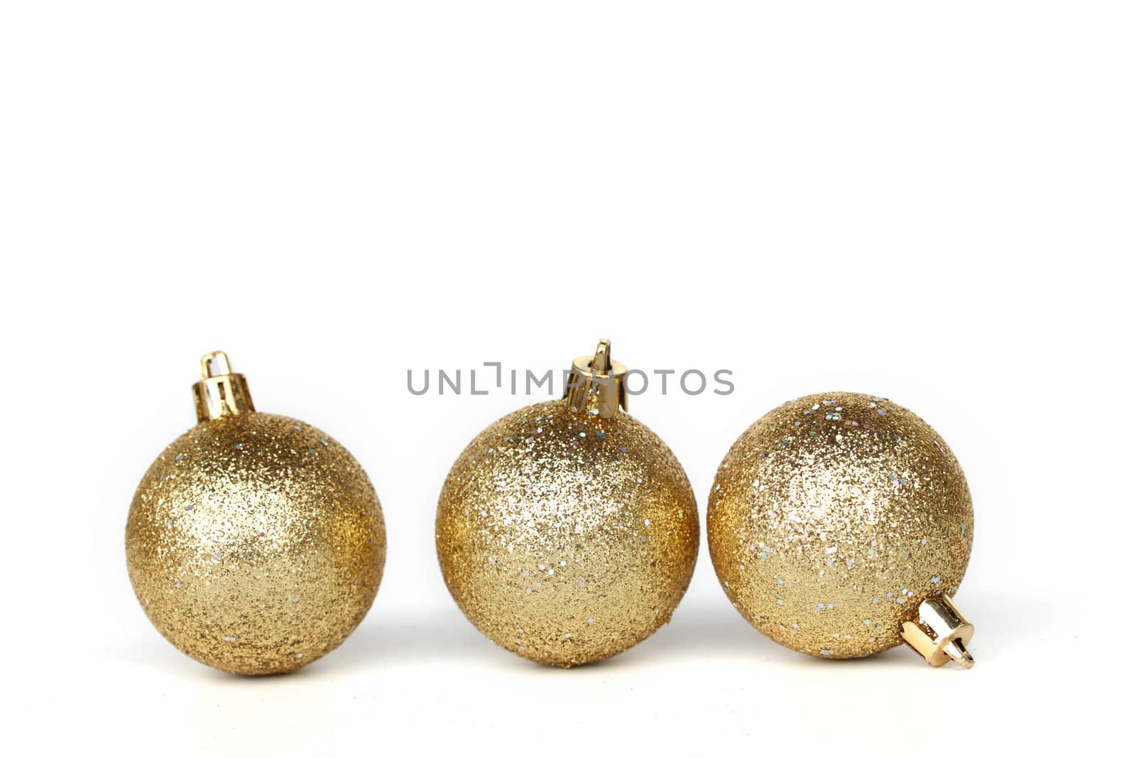 golden christmas ball isolated on white