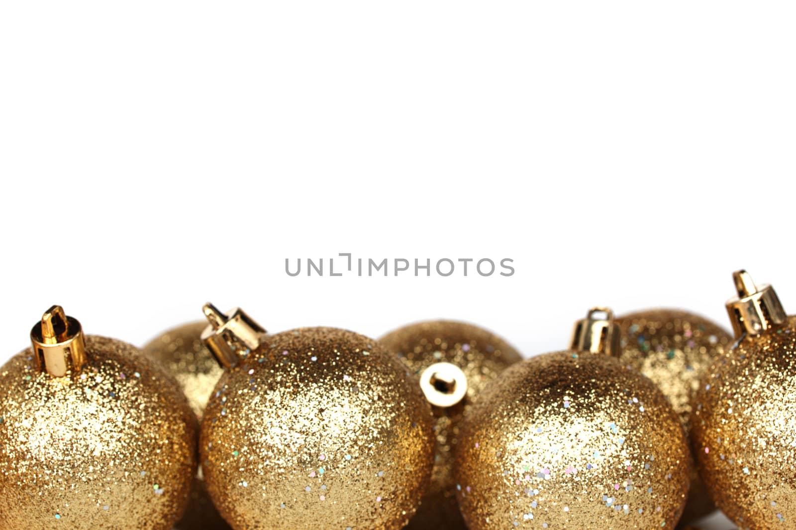 golden christmas ball isolated on white