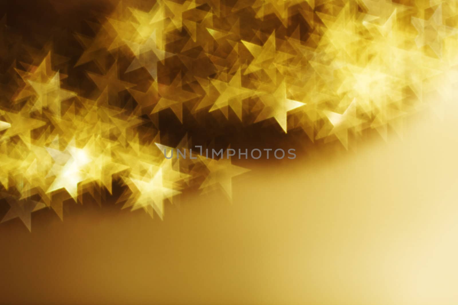  golden star bokeh background close up