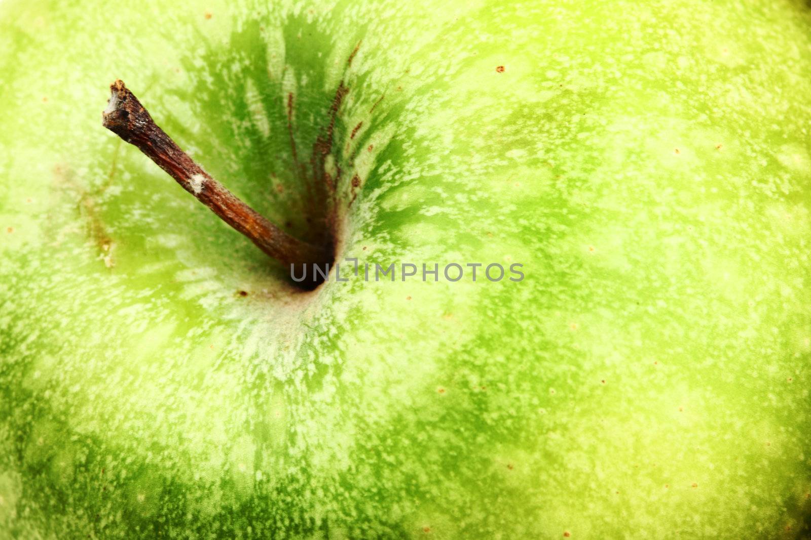 green apple background macro close up