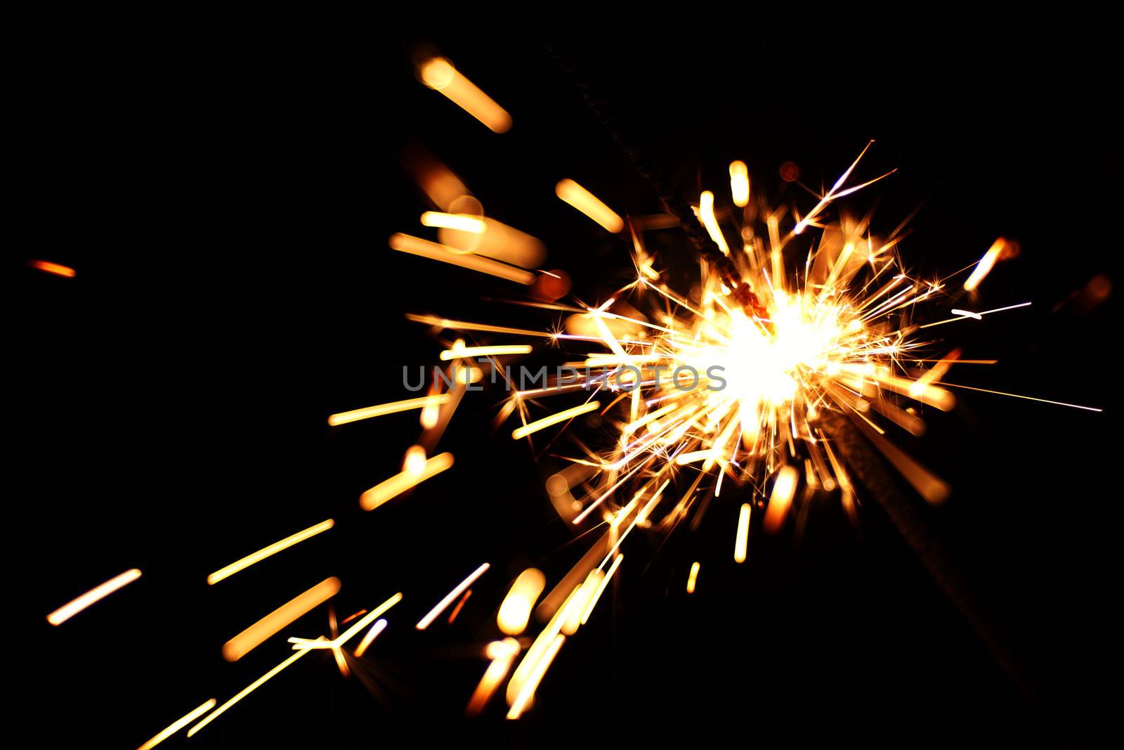 holiday sparkler macro close up