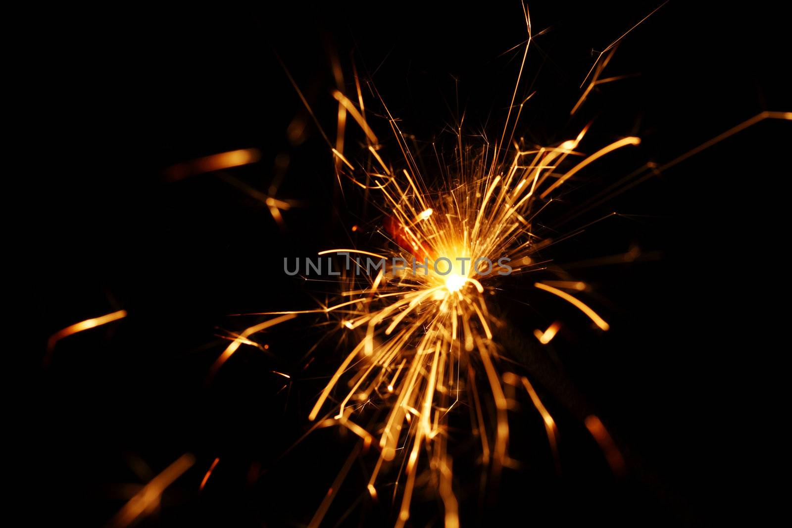 holiday sparkler macro close up