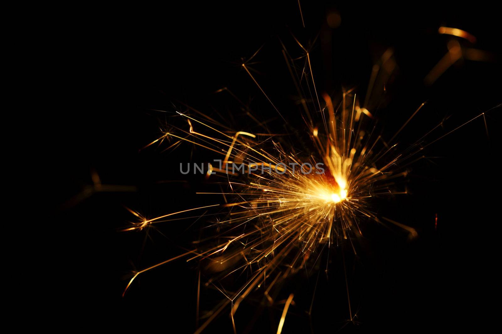 holiday sparkler macro close up