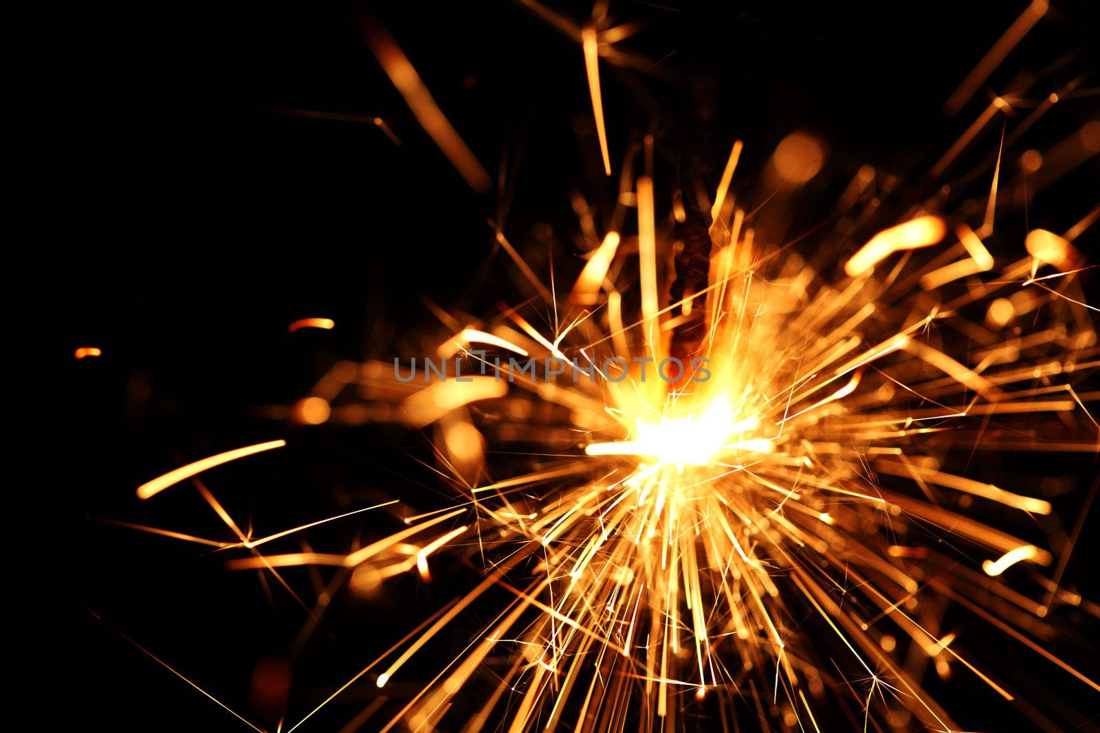 holiday sparkler macro close up