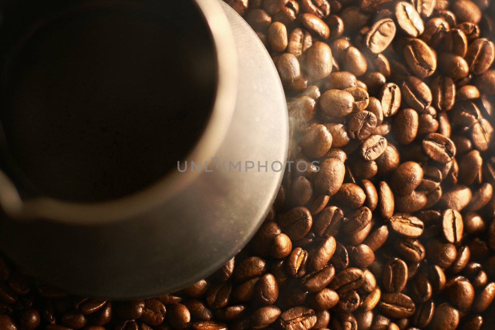 coffee beans Grains of coffee let out aroma and smells drawing of attention